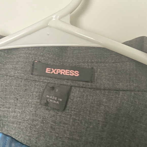 EXPRESS gray trench coat with back slit - Picture 4 of 4